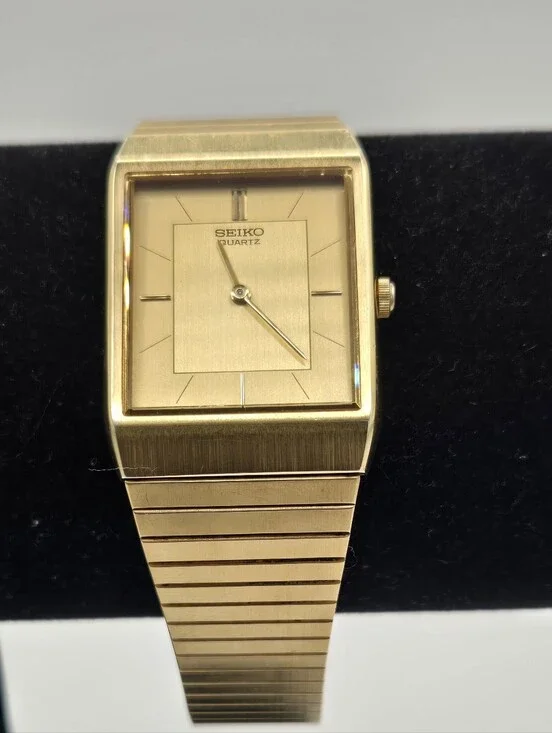 Vintage 1984 Seiko Gold Plated Men's Quartz Tank Watch
