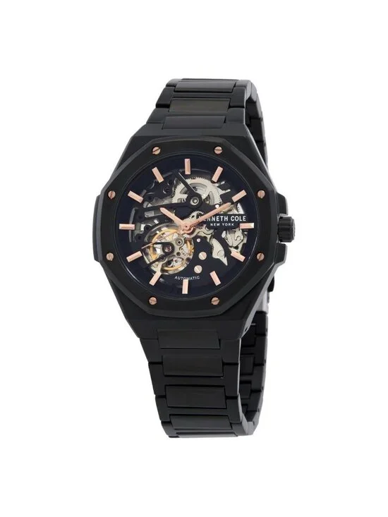 NWT Kenneth Cole New York Automatic Skeleton Octagonal Men's Watch