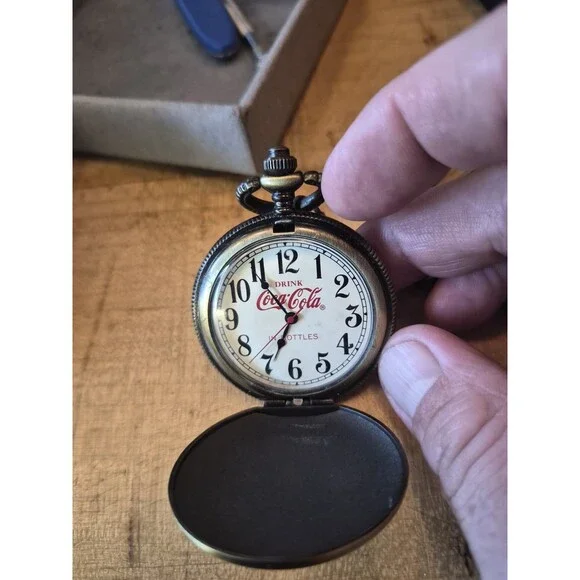 Coca-Cola Quartz Pocket Watch Retro/Vintage Style. New Battery