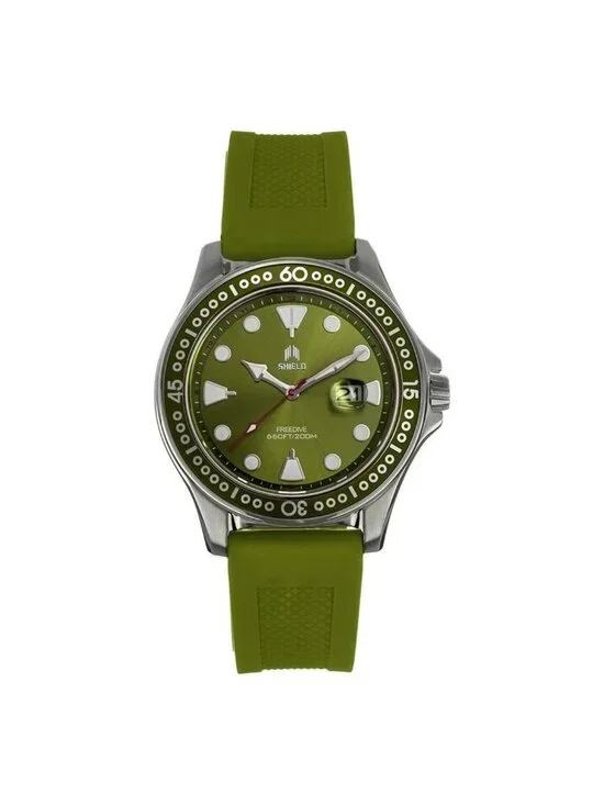 NWT Shield Freedive Quartz Green Dial Men's Watch