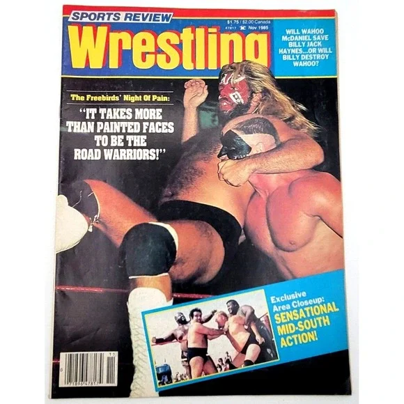 SPORTS REVIEW WRESTLING NOV 1985 FREEBIRDS BUTCH REED ROAD WARRIORS JERRY LAWLER