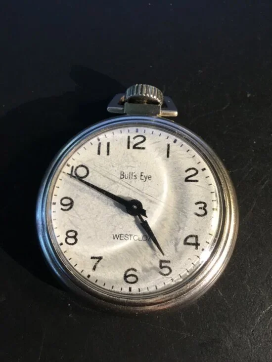 Westclox Pocket Watch bulleye==parts only==nonworking