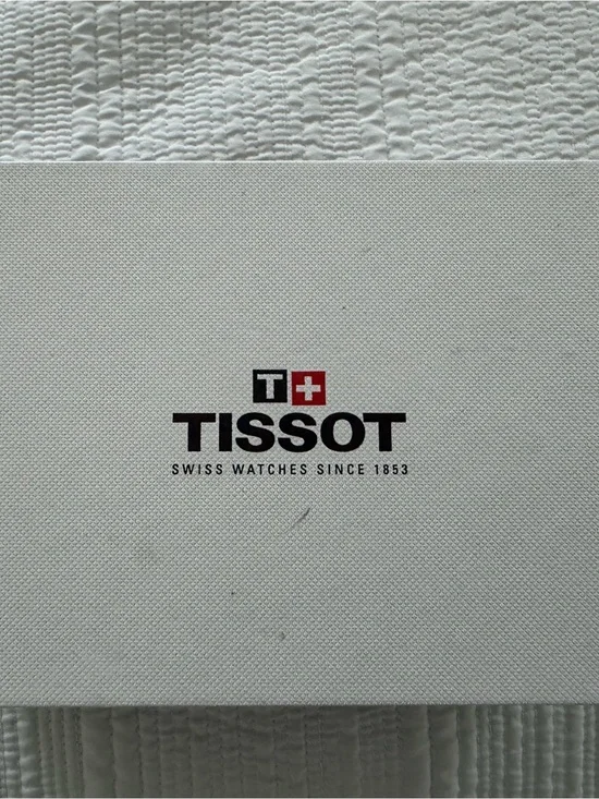 Tissot White Watch Presentation Box with Black & Red Logo