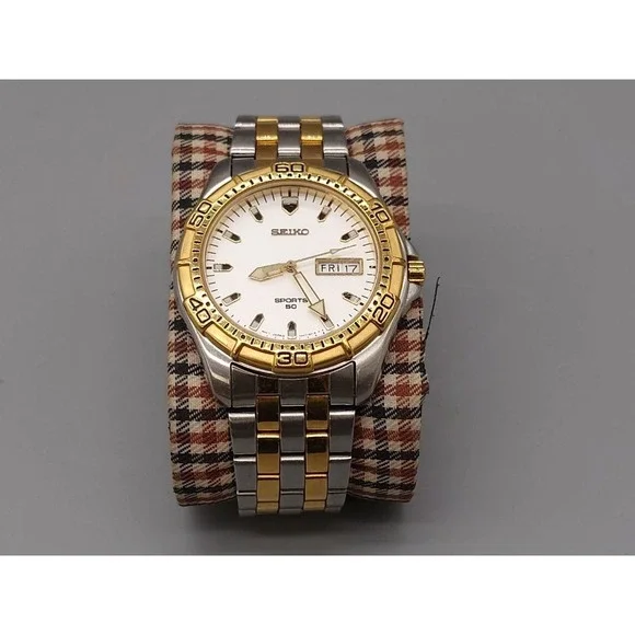 Seiko Sports 50 Two-Tone Watch 37mm 7N43-8B10 37mm [GNH024310]