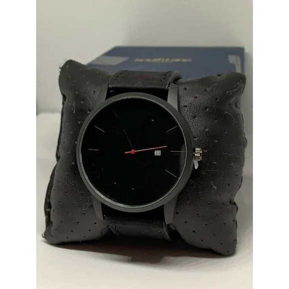 South Lane SS20-dr1-4704 Unisex Black Leather Analog Black Dial Watch BL287
