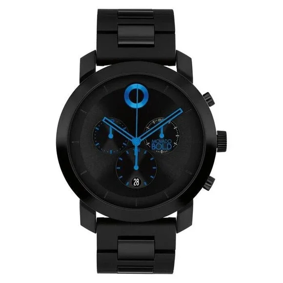 MOVADO TREND PROPEL CHRONOGRAPH 3601361 BLACK DIAL BRACELET 44MM MENS WATCH