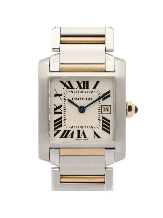 Cartier Watch Tank Francaise MM Boys' Silver 18K Stainless Steel