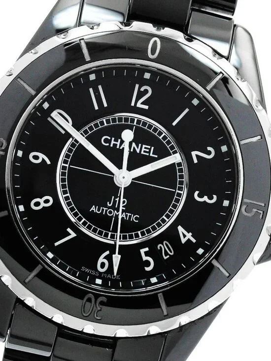 CHANEL J12 H0685 Black Ceramic 38MM Date Black Dial Automatic Men's Watch_967681