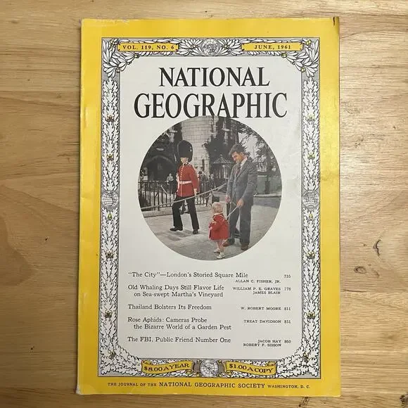 National Geographic June 1961 Magazine London Thailand Martha’s Vineyard Coke Ad