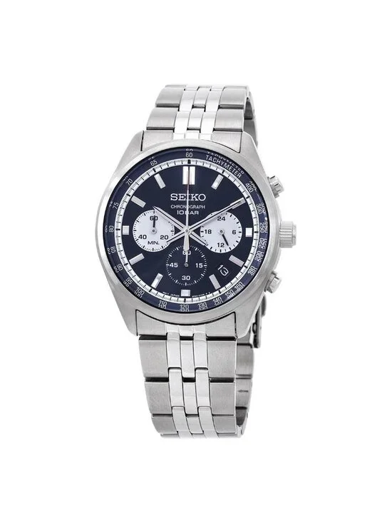 NWT Seiko Chronograph Quartz Blue Dial Men's Watch