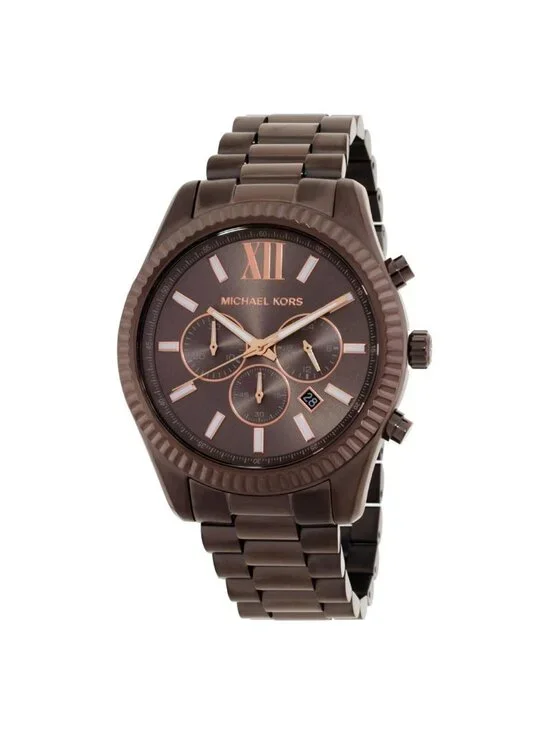 NWT Michael Kors Oversized Lexington Chronograph Quartz Brown Dial Men's Watch