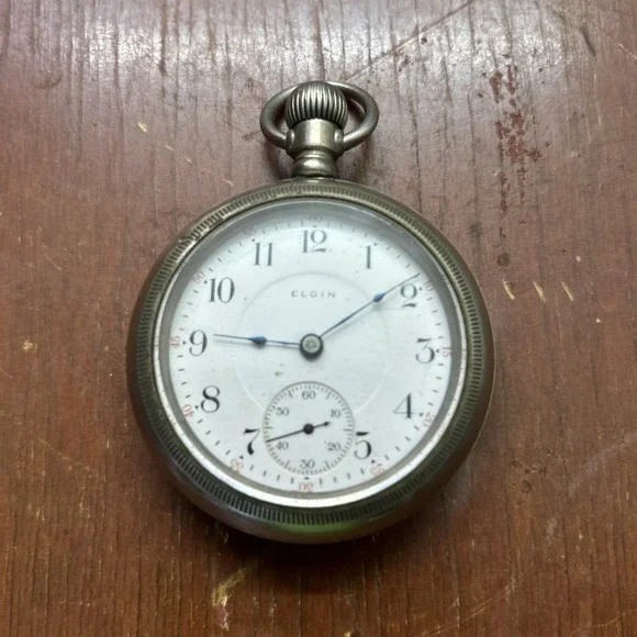 1911 Elgin 17 Jewel Pocket Watch Grade 313 Size 16 Silverode Case Repair