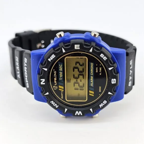 Lifelong‎ Sports Men's Watch 38MM Black Plastic Bands New Battery