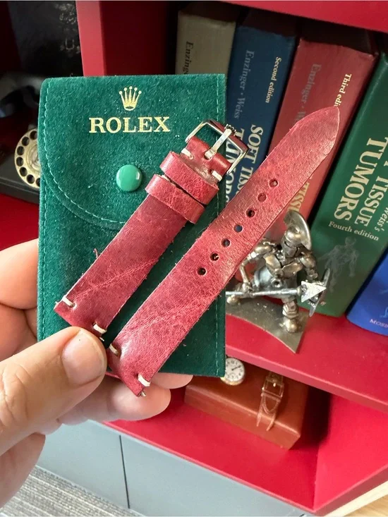 ✅ Rolex Strap: Handmade Italian Horse Leather with Silver Rolex Buckle 👌