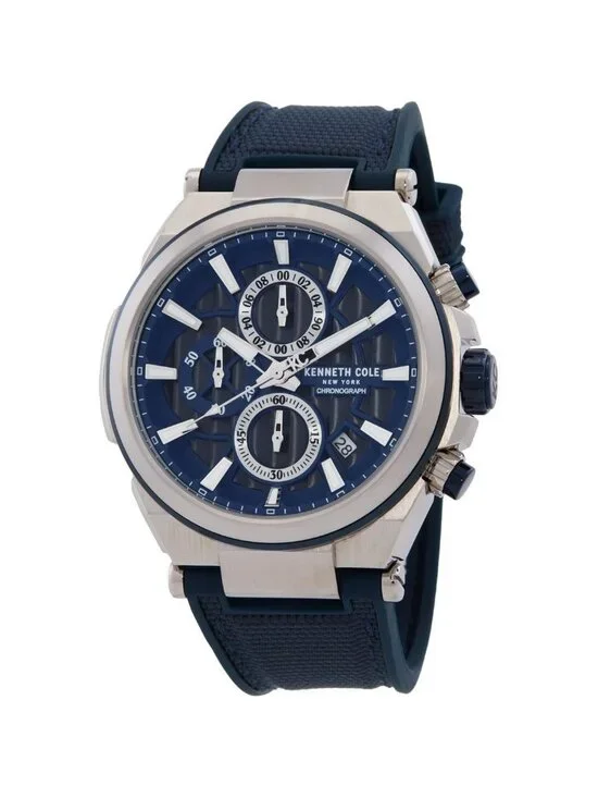 NWT Kenneth Cole New York Chronograph Quartz Blue Dial Men's Watch