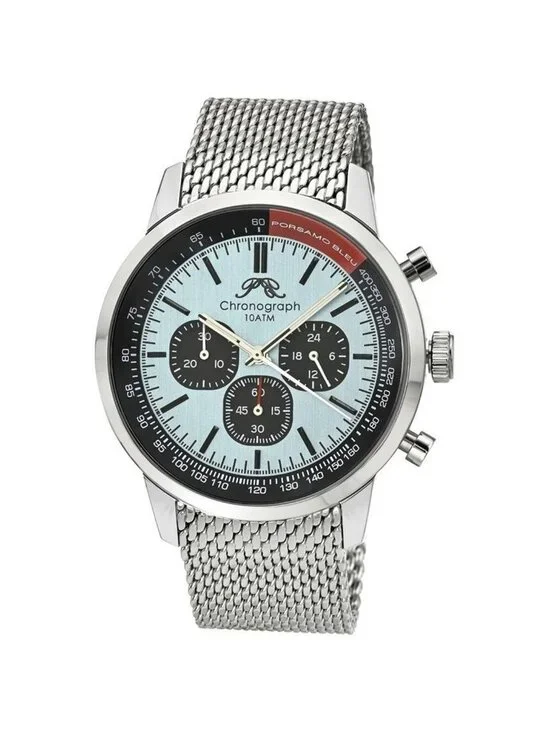 NWT Porsamo Bleu Simon Chronograph Quartz Blue Dial Men's Watch