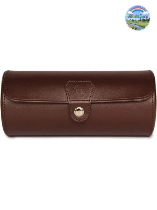 Vegan Faux Leather 3-Watch Travel Case Roll Organizer for Men