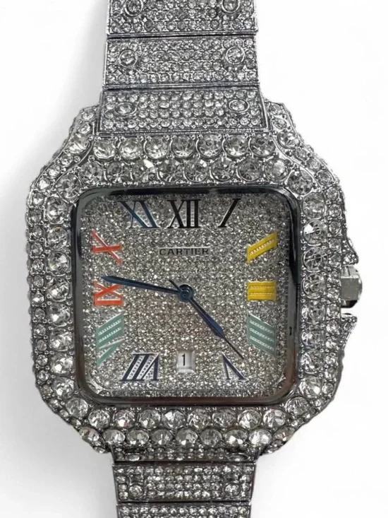 Iced Out Square Face Bling Statement Watch