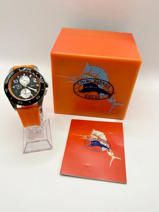 Tommy Bahama Relax Dual-Time Watch – Orange Strap – RLX1092