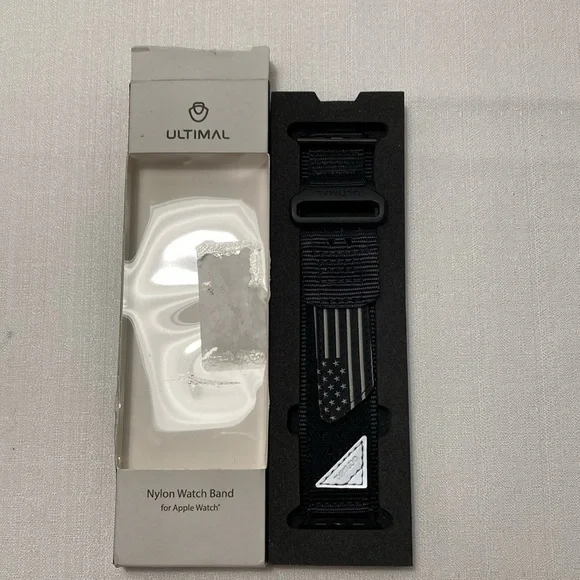 Ultimal‎ Apple Watch Band Nylon Tactical Flag Black Breathable Sports Ultra Deep