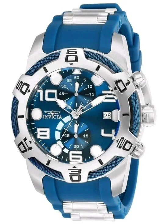 NEW ⌚️ Invicta Men's Blue Steel 24216 BOLT Tensile Chronograph Statement Watch
