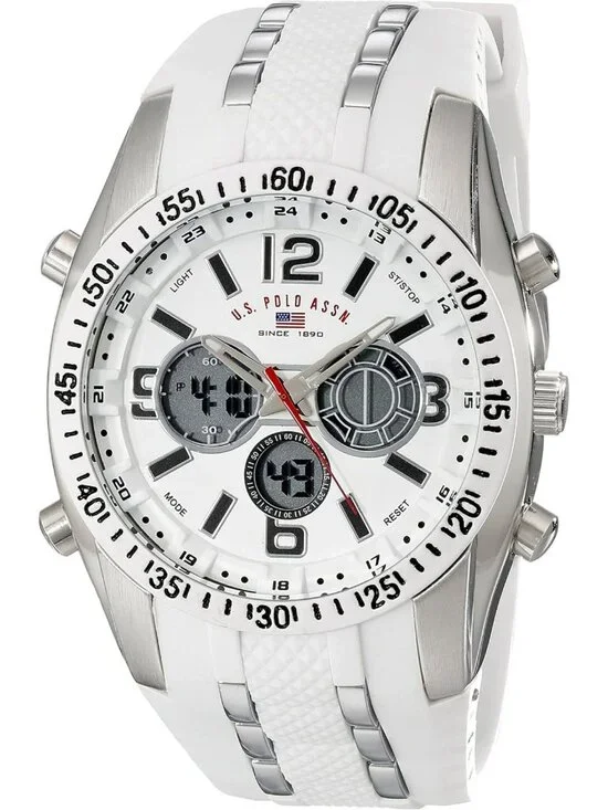 Men's Sport Watch - Analog-Digital Display, Silicone Band, 44mm, Alarm