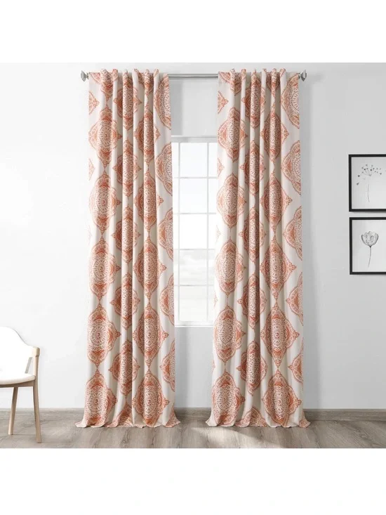 HPD Half Price Drapes Henna Geometric Curtains 50x84 Set of 2