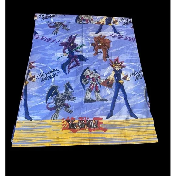 Vtg 1996 Yu-Gi-Oh “Let’s Duel” Curtain Panel Window Drape Fabric RARE Yugi Yami