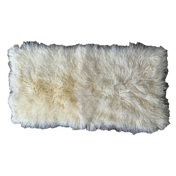 Sheepskin shearling rug Fluffy White Long Hair Tibetan Fur 25x52