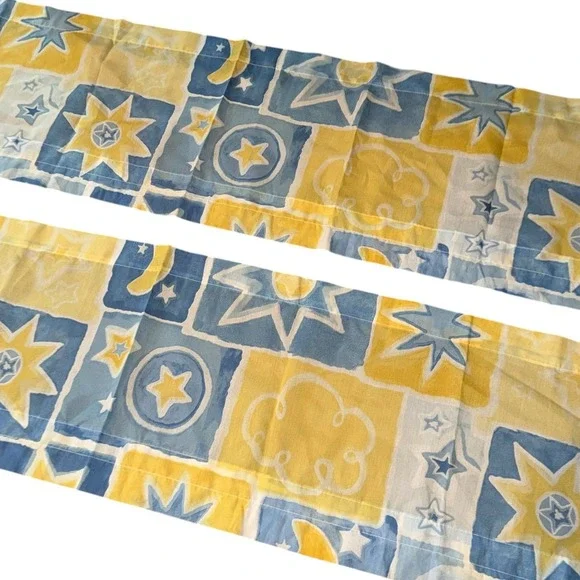 Vintage 90s Dan River Celestial Sun Moon Stars Valances 82x16