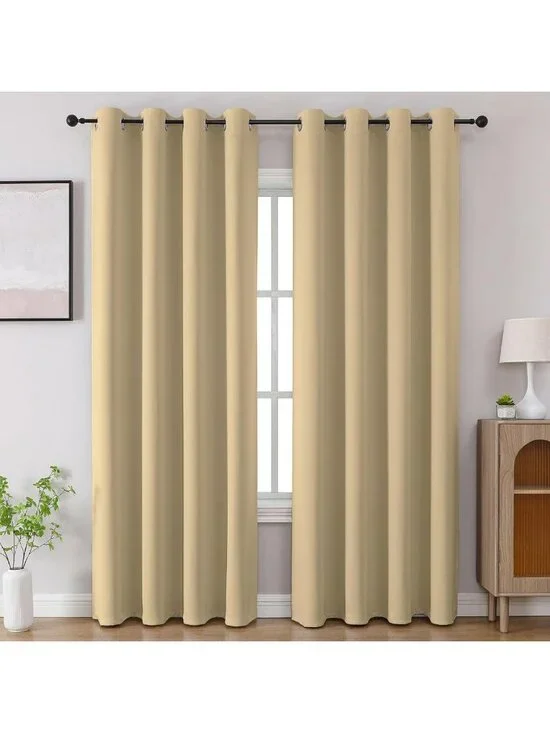 Beige Blackout Curtains 84