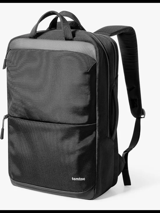 tomtoc Black Men's Commuter Laptop Backpack