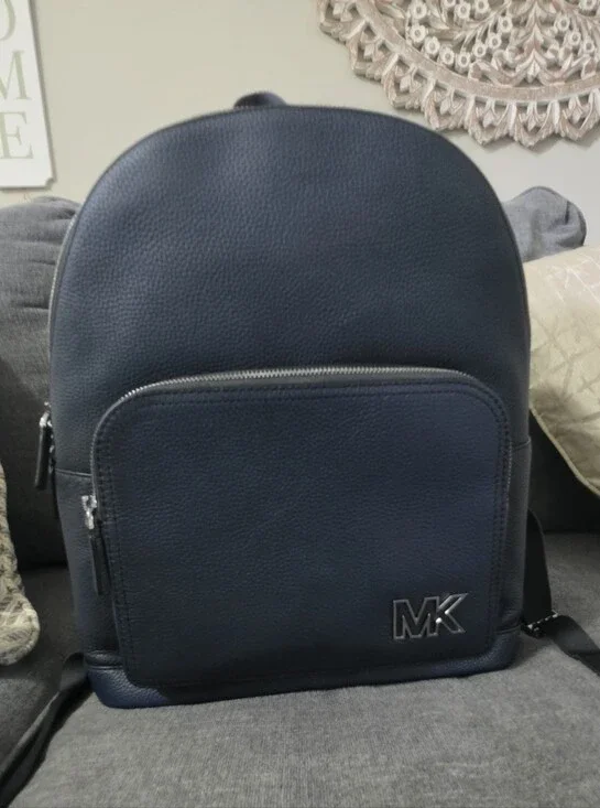 Michael Kors Midnight Navy Pebbled Leather Backpack