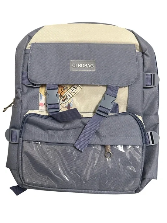 Gray and Cream Kids Casual Backpack