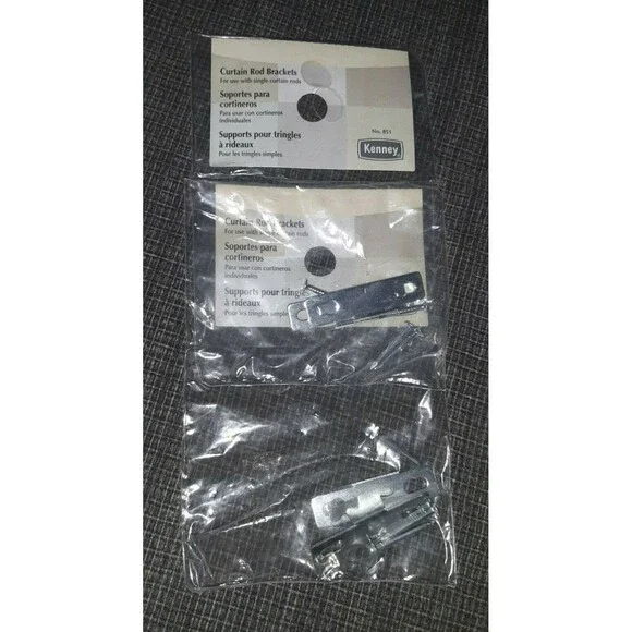 Lot of 2 Kenney KN851 Single Curtain Rod Bracket- 2Packs