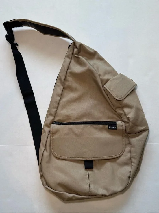 L.L.Bean AmeriBag Healthy Back Sling Bag Tan Vintage Outdoor