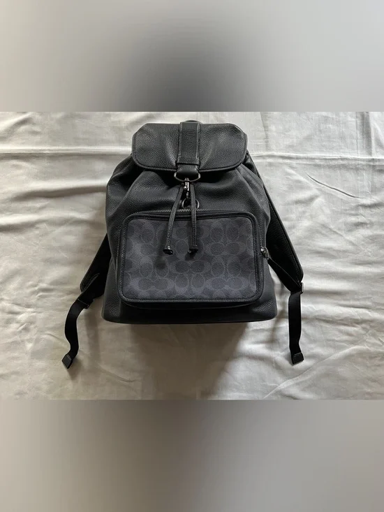 Coach Sullivan Leather Backpack Rare Deep Navy Color