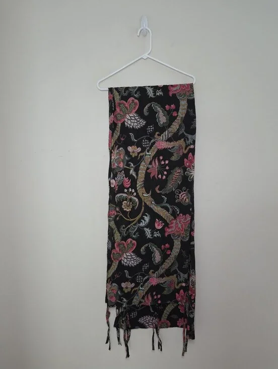 World Market Paisley & Floral Print Curtain Panel