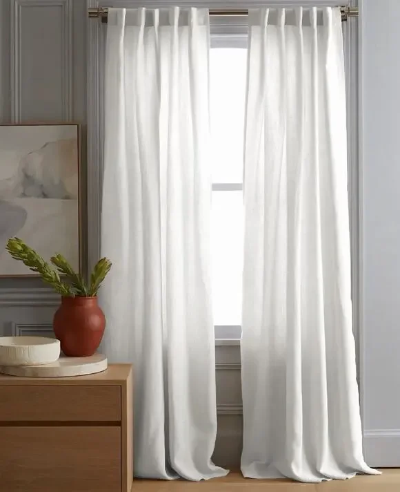 NEW Quince Pair Linen Curtains Lined Light Filtering 48