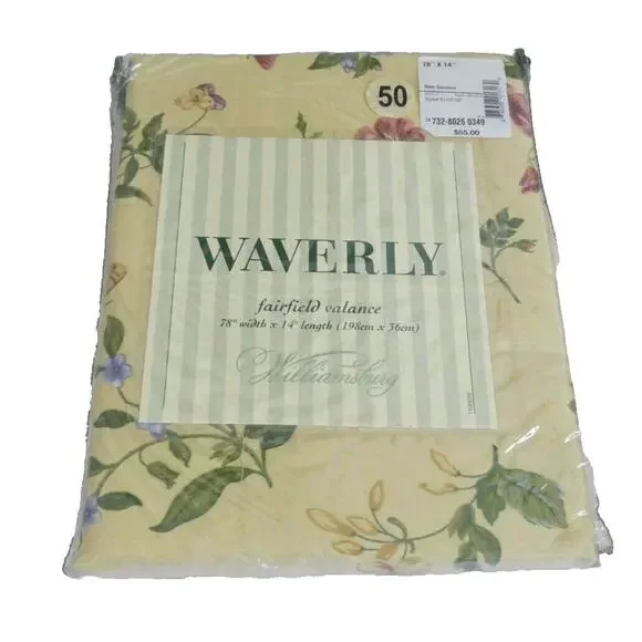 NOS Waverly Scalloped Valance Blair‎ Garden Sunshine Floral 78x14 Cottagecore