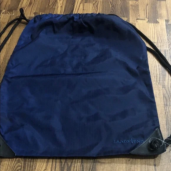 Lands' End Navy Drawstring Backpack