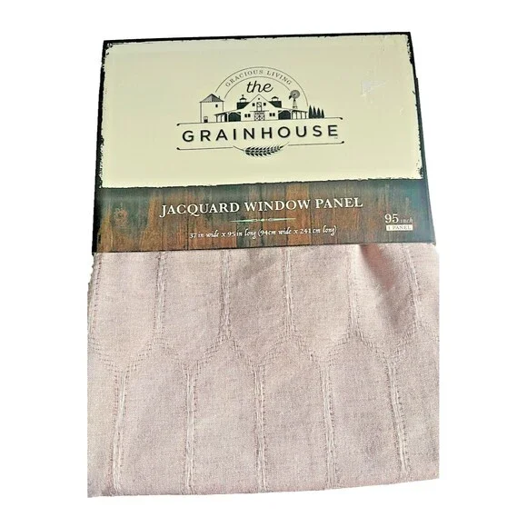 The Grainhouse Jacquard Pink Drapes Curtains Set of 2 Panels 37X95