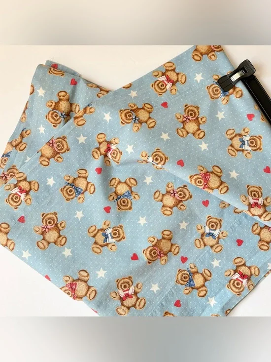 Vintage‎ Light Blue Teddy Bear Print Curtain Valance