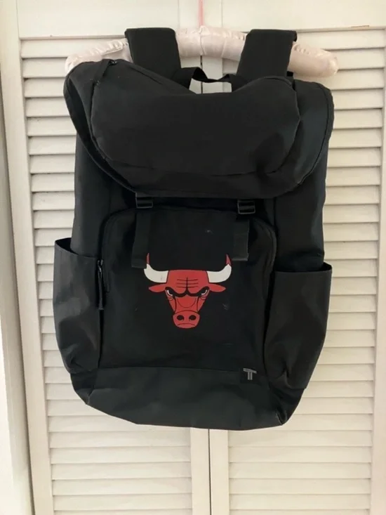 Chicago Bulls Basketball Logo Black Backpack