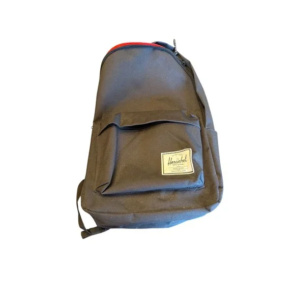Herschel Backpack Black Heritage Classic Canvas Striped Lining Padded Straps