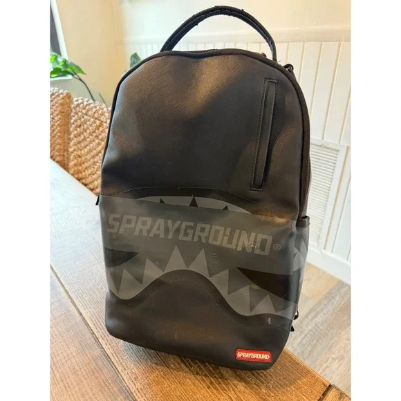 Sprayground Limited Edition Shark Mouth Backpack Black Shark Teeth Graphic 17