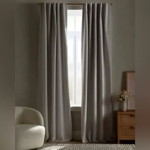 European‎ Linen True Blackout Curtain Panel Cloud Gray 48x96
