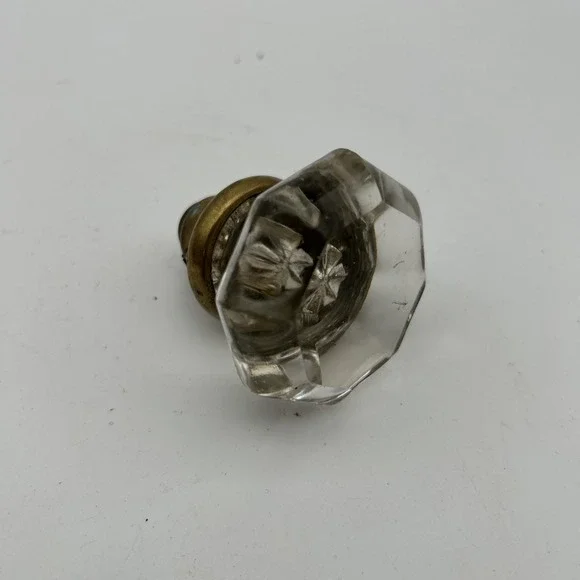 Crystal Door Knob w/Brass End, 2
