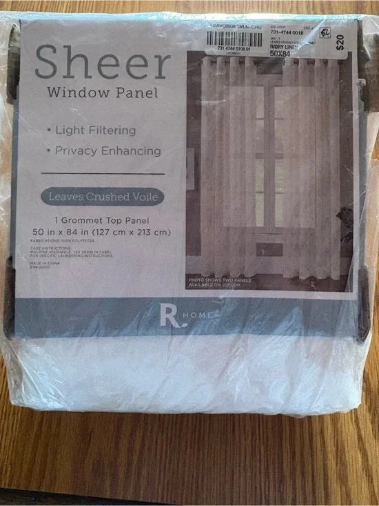 Sheer Window Panel - Ivory - Light Filtering Voile
