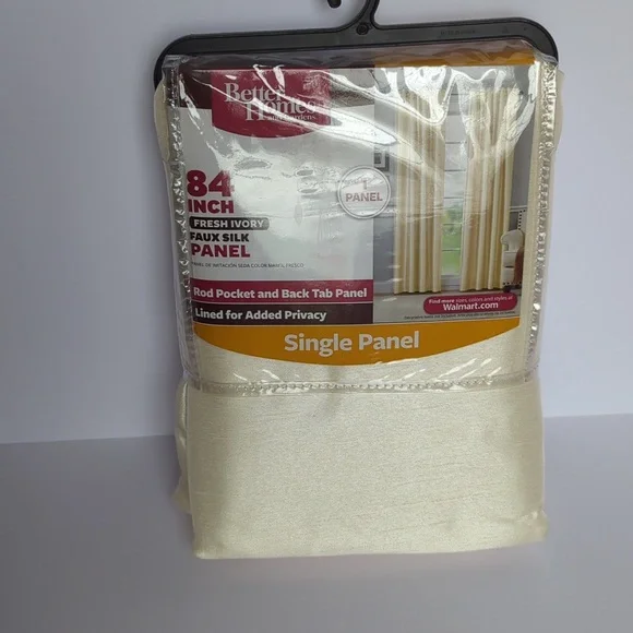 Better Homes and Gardens Panel Curtain Lined Faux Silk Fresh Ivory NEW